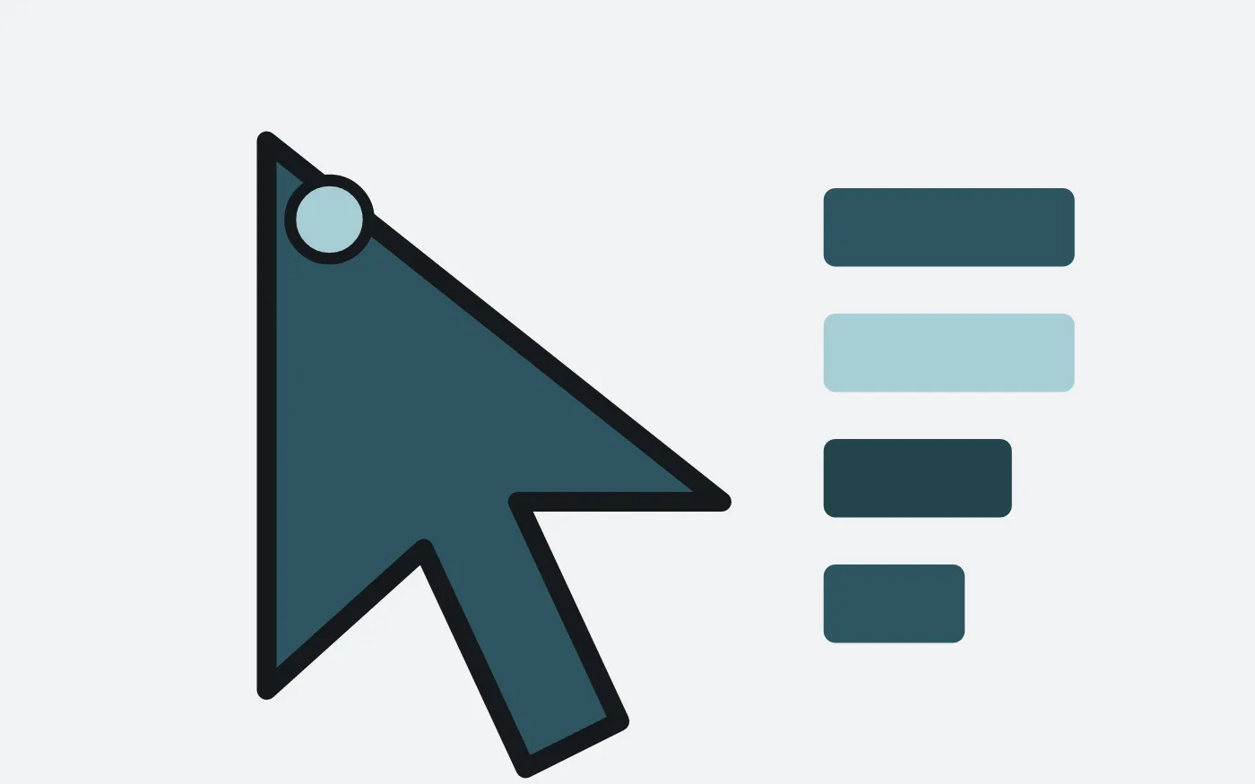 Arrow custom cursor tip with ink stem and sand hotspot on cursor-ink paper.